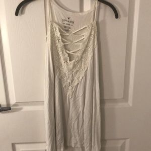 Laced white tank top